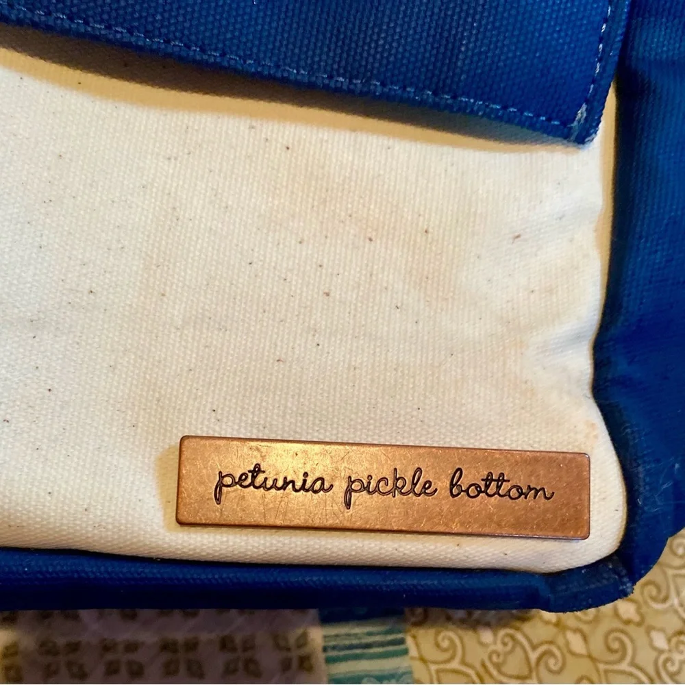 💥Petunia Pickle Bottom Pathway Pack Natural Canvas Navy Diaper Bag💥